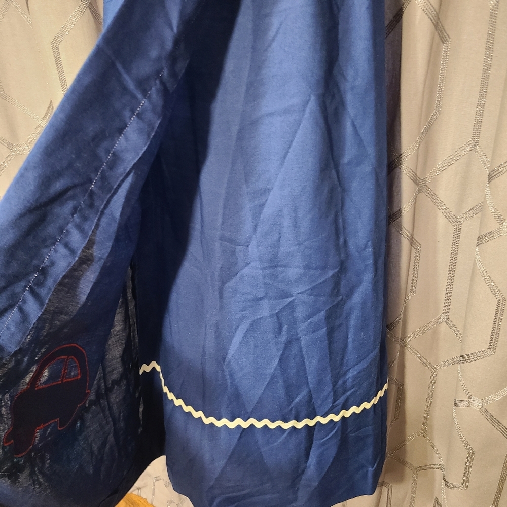 Vintage 70s Park East by Swirl Navy Blue Car Faux Wrap Maxi Dress S - Picture 3 of 4